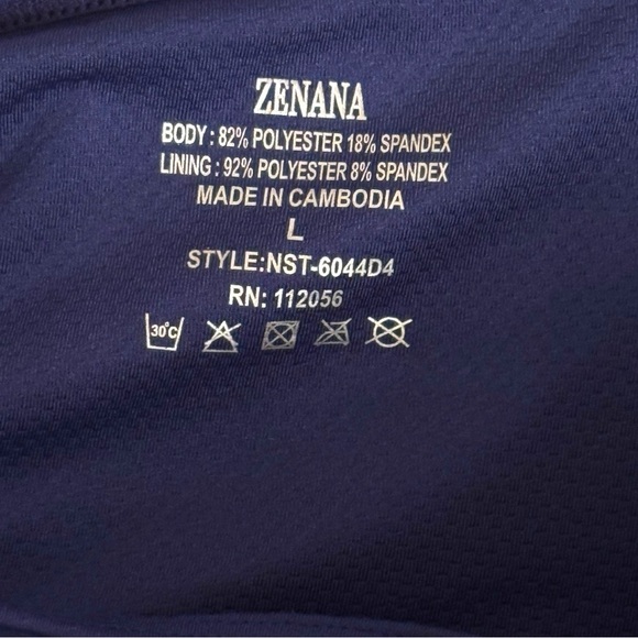 Zenana Blue Sports Bra with removable pads Size Large - Picture 3 of 7